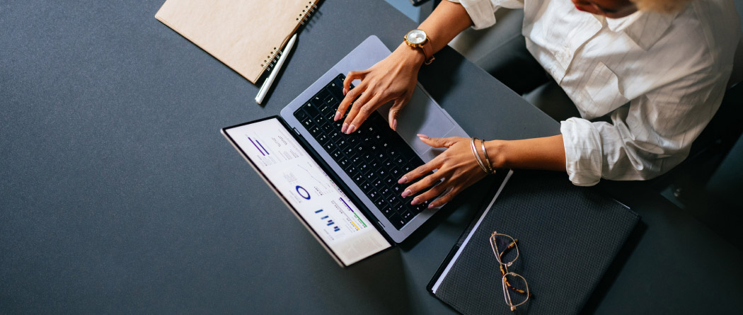 working at desk